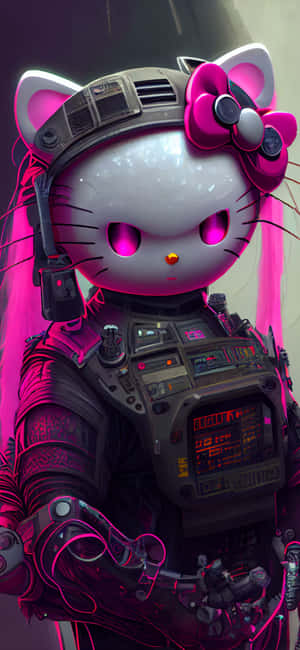 Cyberpunk Hello Kitty Baddie Wallpaper