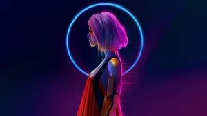 Cyberpunk Neon Glow Portrait Wallpaper