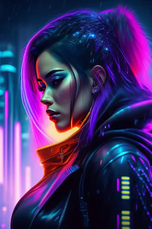 Cyberpunk Neon Glow Portrait Wallpaper