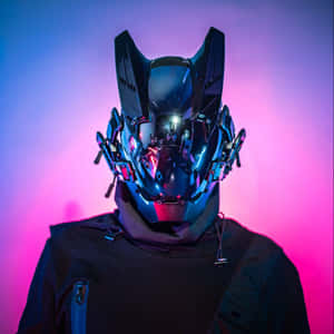 Cyberpunk Vigilantein Neon Light Wallpaper