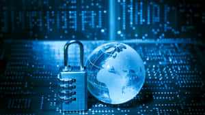 Cybersecurity Concept Globeand Padlock Wallpaper