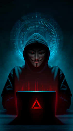 Cybersecurity Hackerwith Laptop Wallpaper