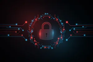 Cybersecurity Lock Circuit Design Wallpaper