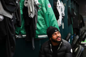 D Andre Swift Locker Room Contemplation Wallpaper