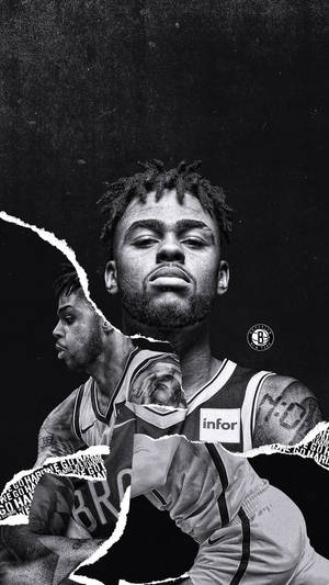 D'angelo Russell Greyscale Mobile Collage Wallpaper