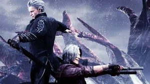 D M C5_ Vergil_and_ Dante_ Back_to_ Back Wallpaper