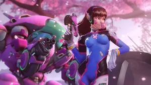 D.va, The Pro Gamer, Dominating In Overwatch Wallpaper