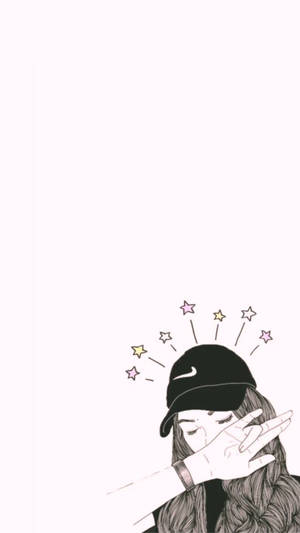 Dabbing Girl Cute Aesthetic Wallpaper