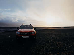 Dacia Duster Sunset Beach Drive Wallpaper