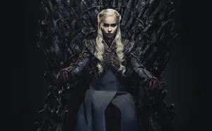 Daenerys Targaryen Dark Iron Throne Wallpaper
