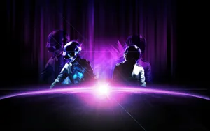 Daft Punk Aesthetic Purple Neon Computer Wallpaper