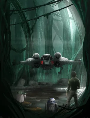 Dagobah_ Jedi_ Training_ Scene Wallpaper