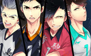 Daichi Sawamura Confidently Leading His Volleyball Team Wallpaper