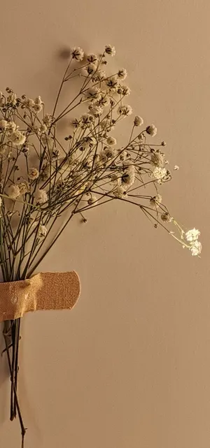 Dainty Flower Beige Aesthetic Wallpaper