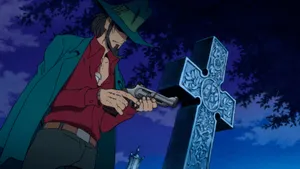 Daisuke Jigen From Lupin Iii In Action Wallpaper