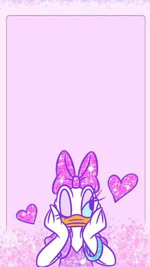 Daisy Duck With Sparkling Ribbon Wallpaper