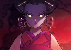 Daki From Demon Slayer Intriguing Showdown Wallpaper