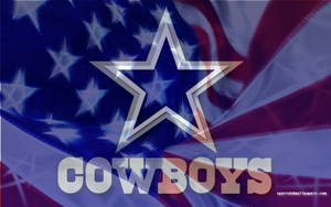 Dallas Cowboys Logo With American Flag Wallpaper