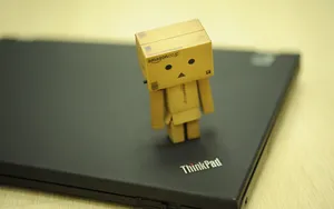 Danbo_on_ Thinkpad_ Laptop Wallpaper