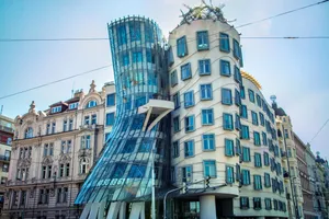 Dancing House Building With Blue Filter Wallpaper