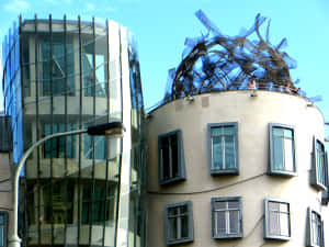 Dancing House Rooftop Up-close Wallpaper