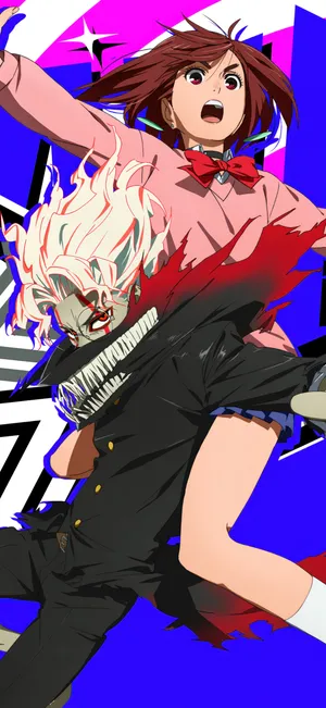 Dandadan Anime Action Scene Wallpaper