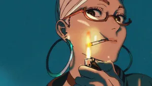 Dandadan Character Lighting Cigarette Wallpaper