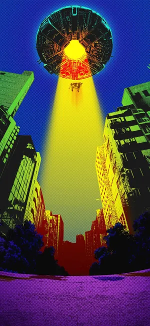 Dandadan Iphone Alien Abduction Wallpaper