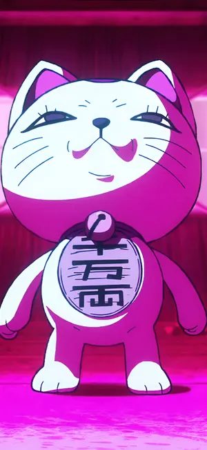 Dandadan Lucky Cat Figure Wallpaper