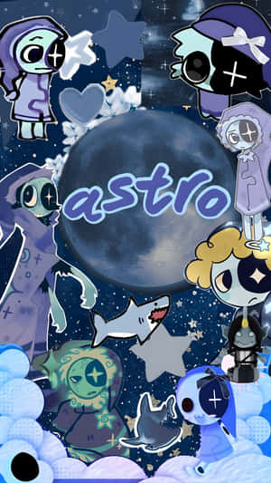 Dandys World Astro Characters Wallpaper