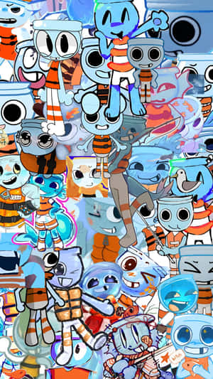 Dandys World Characters Collage Wallpaper