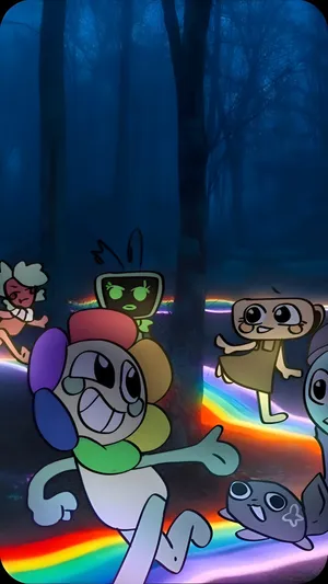Dandys World Rainbow Forest Wallpaper