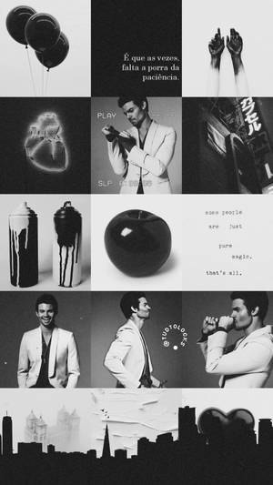 Daniel Gillies Black Collage Wallpaper