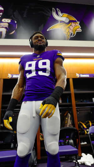 Danielle Hunter Minnesota Vikings Listening To Music Wallpaper