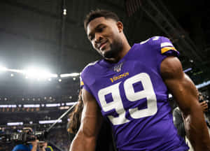 Danielle Hunter Minnesota Vikings Vs. Green Bay Packers Wallpaper