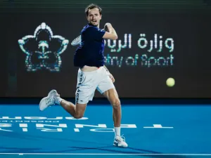 Daniil Medvedev In Action Wallpaper