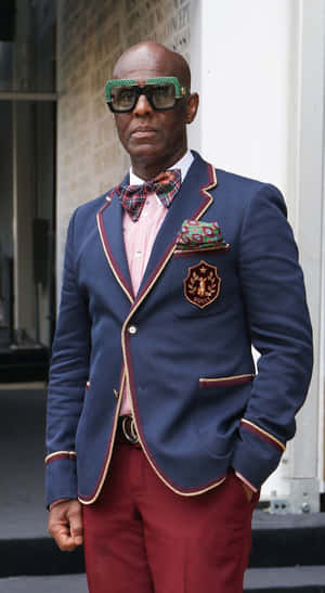 Dapper Dan Wearing Embroidered Gucci Blazer Wallpaper