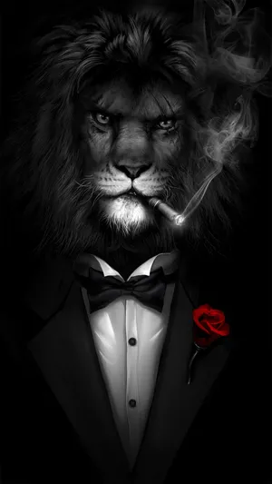 Dapper Lion Smoking Wallpaper