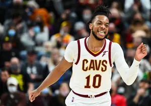 Darius Garland Celebration Cleveland Cavaliers Wallpaper