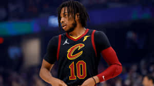 Darius Garland Cleveland Cavaliers Action Shot Wallpaper