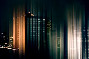 Dark Abstract Of City Buildings Wallpaper