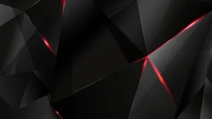 Dark Abstract Polygonwith Red Accents Wallpaper