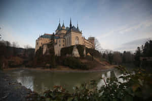 Dark Aesthetic Bojnice Castle Desktop Wallpaper