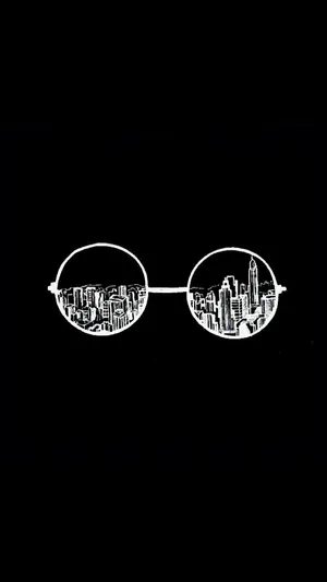 Dark Aesthetic Skyscrapers Glasses Wallpaper