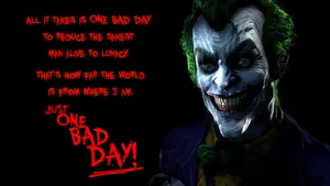 Dark And Intense Joker Quote Wallpaper On Black And Purple Background Wallpaper