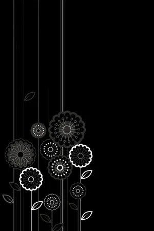 Dark Android Cartoon Floral Design Wallpaper