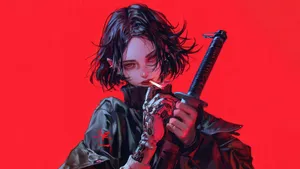 Dark Anime Character Smoking Wallpaper