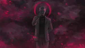 Dark Anime Villain With Red Aura Wallpaper
