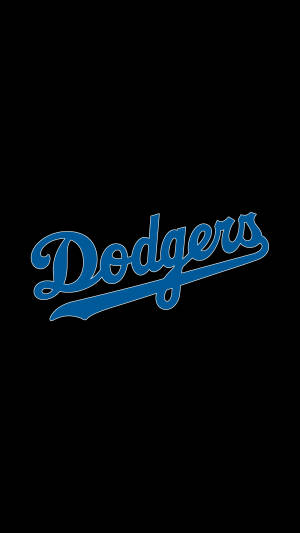 Dark Background Iphone Dodgers Logo Wallpaper