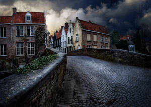 Dark Belgium Town Wallpaper